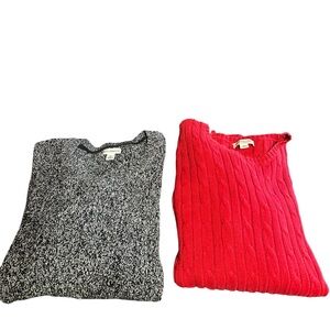 Croft & Barrow/St John’s Bay Black and Red Sweater Duo